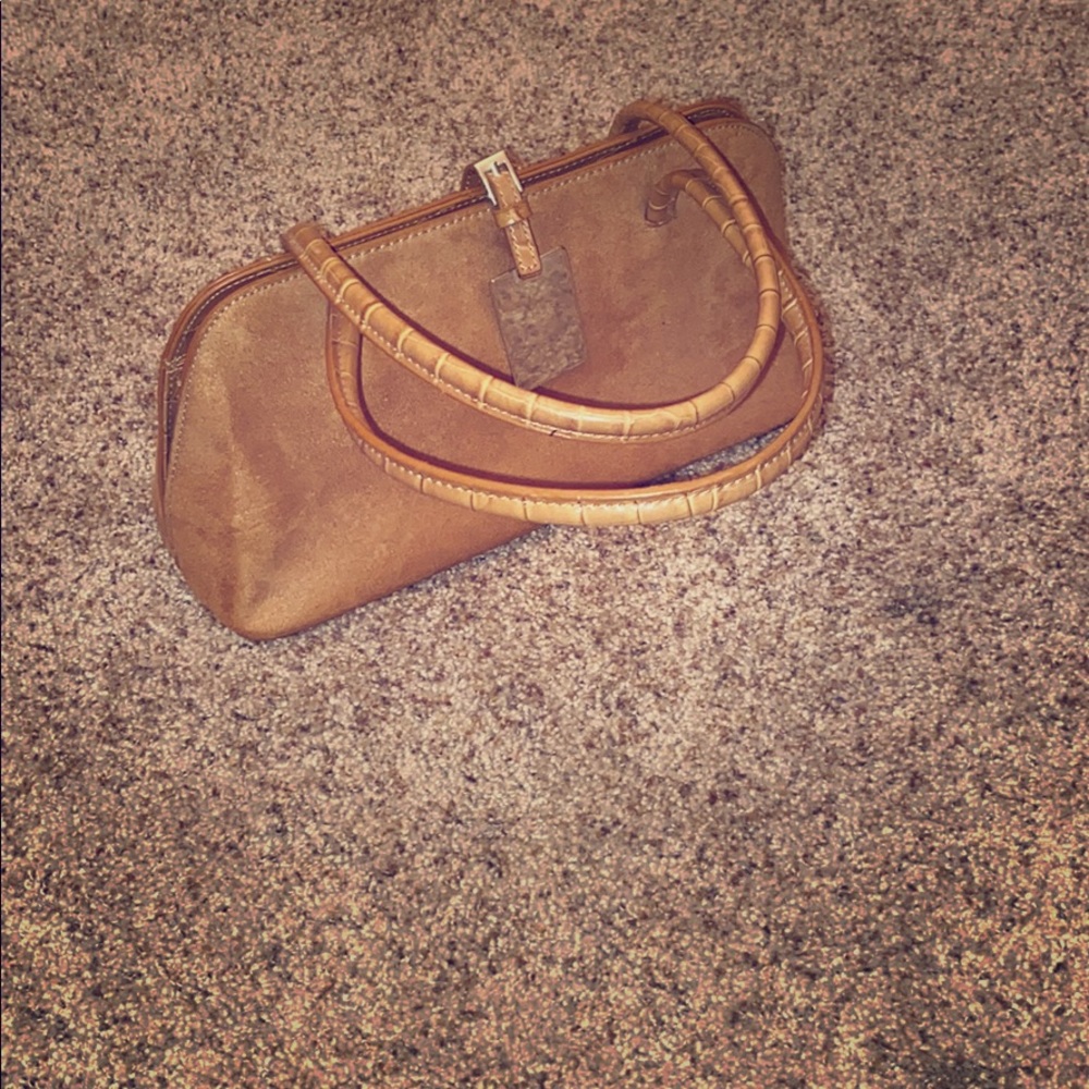Bnwot never used brown faux suede handbag